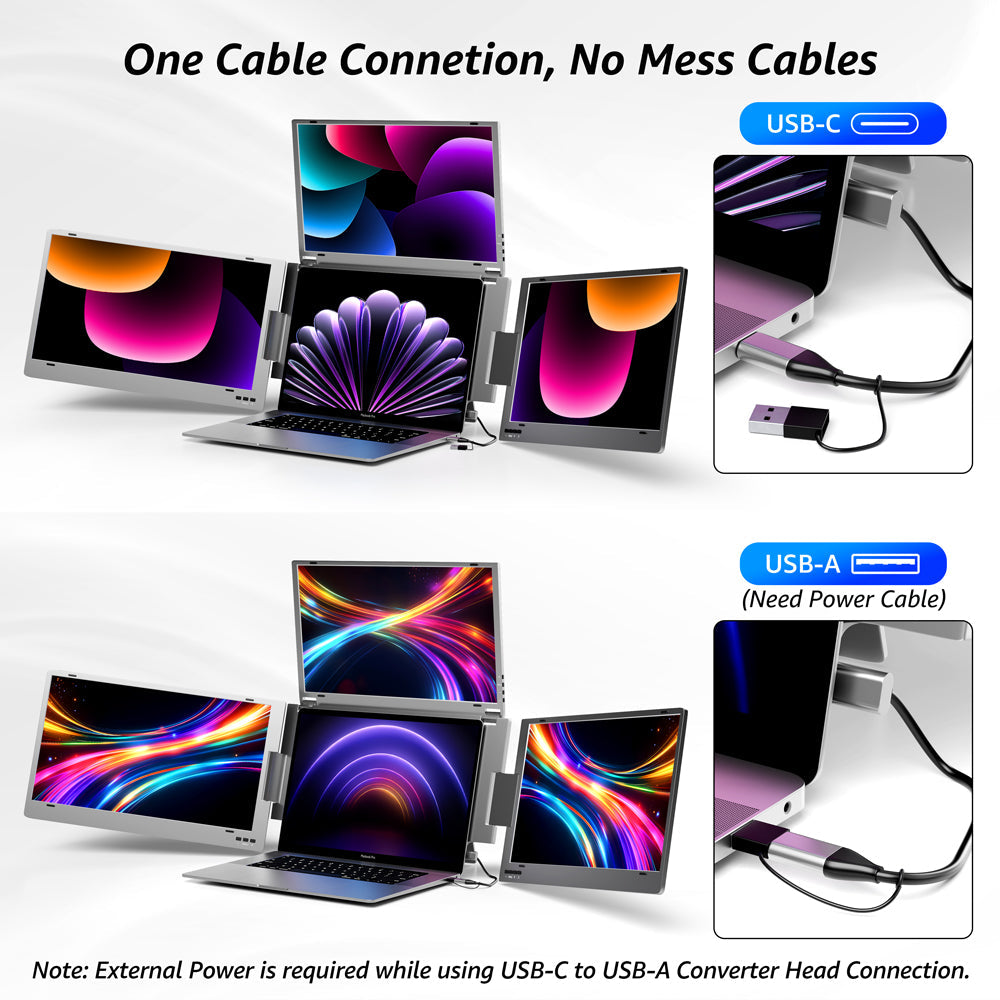 PrexoView Trio™ Triple Laptop Screen Extender