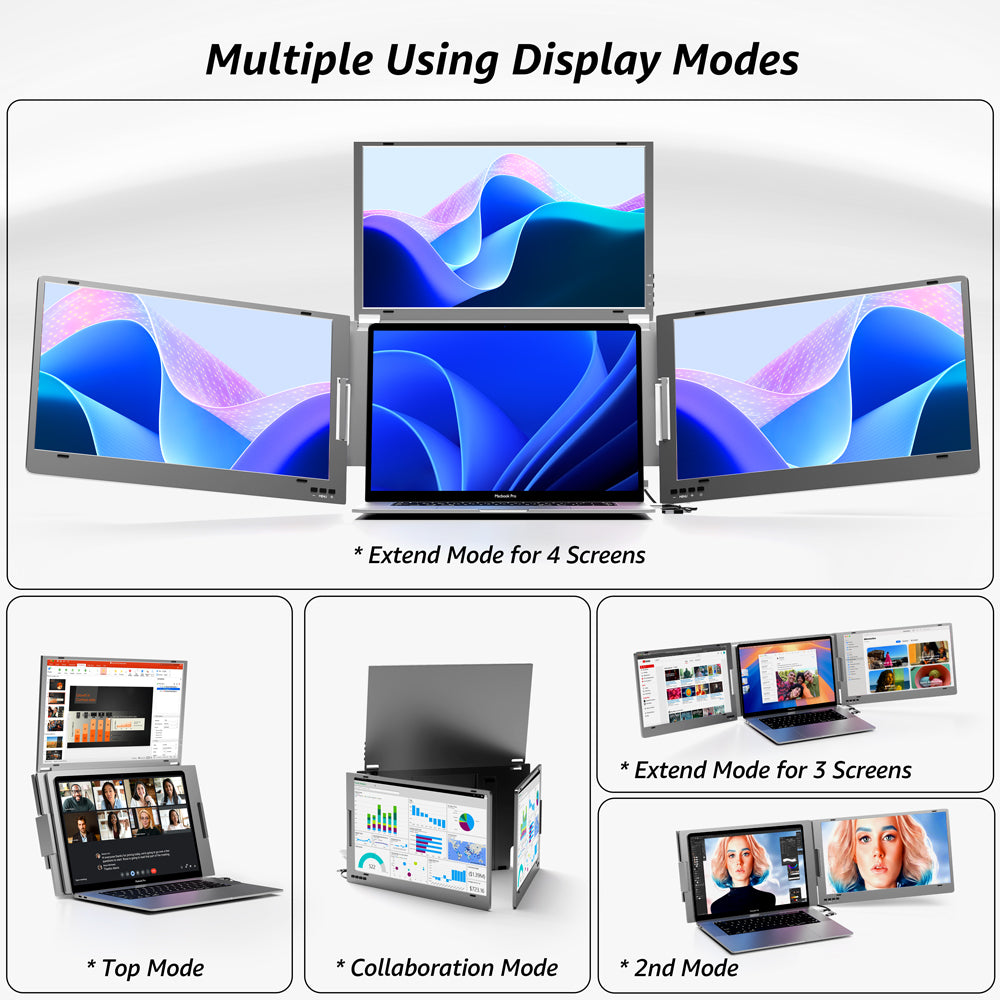 PrexoView Trio™ Triple Laptop Screen Extender